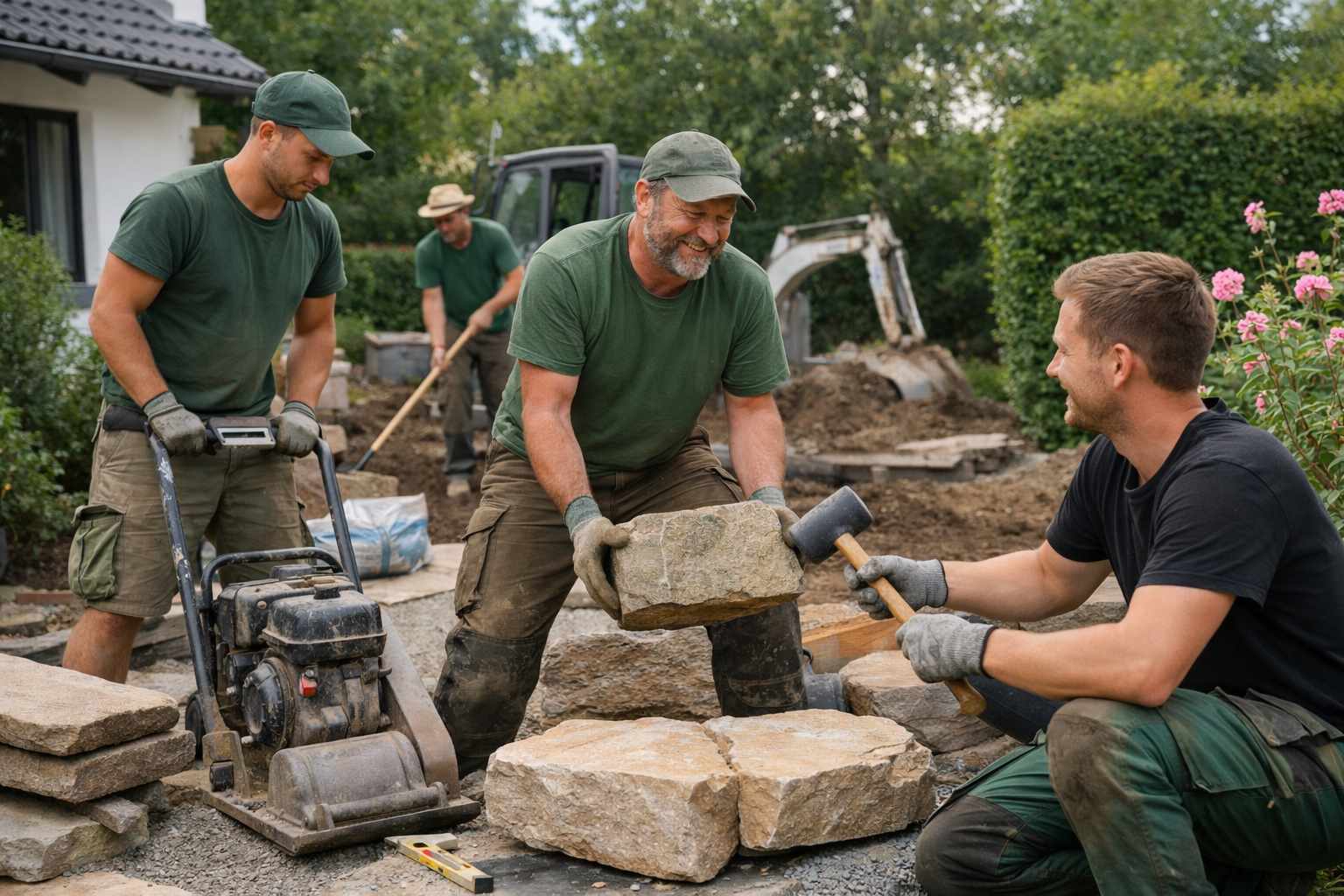 Team von Grünwerk Hartmann bei der Arbeit